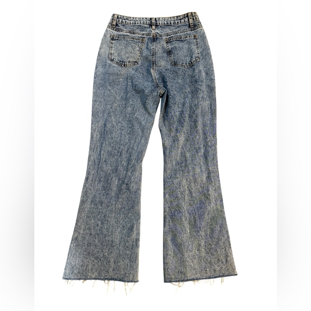 Cider Brand Acid Wash Bell Botton/Flare Leg Ripped Jeans-size medium-6 - Picture 2 of 6